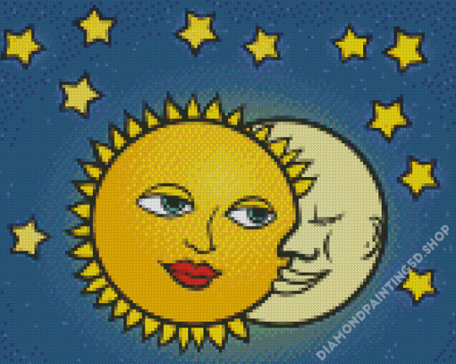 Moon And Sun Diamond Painting
