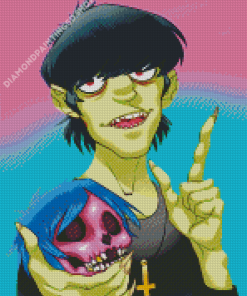 Murdoc Niccals With Head Skull Diamond Painting