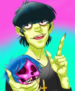 Murdoc Niccals With Head Skull Diamond Painting