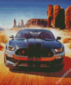 Mustang Ford Car In Desert Diamond Painting