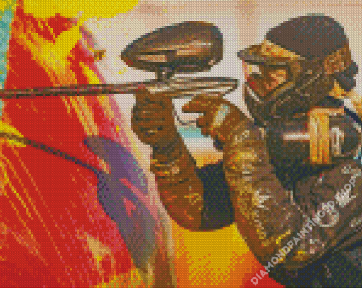 Paintball Game Player Diamond Painting