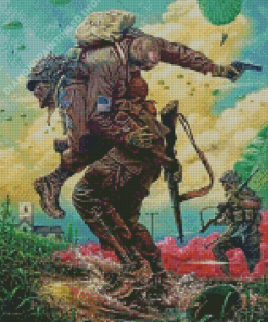 Paratroopers And Soldiers Diamond Painting