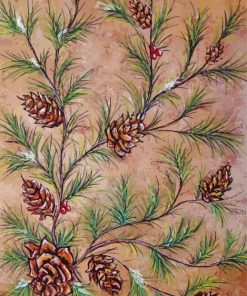 Pine Cones And Spruce Branches Diamond Painting