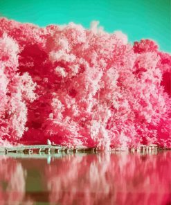 Pink Trees Landscape Diamond Painting