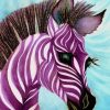 Purple Zebra Art Head Diamond Painting