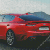 Red Kia Stinger Car Diamond Painting