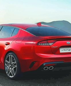 Red Kia Stinger Car Diamond Painting