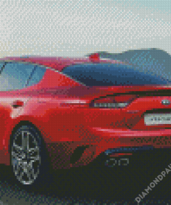 Red Kia Stinger Car Diamond Painting