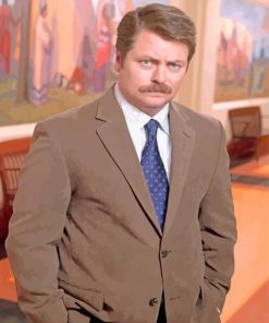 Ron Swanson Parks And Recreation Movie Poster Diamond Painting