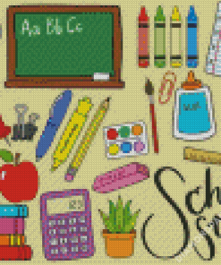 School Supplies Stuff Diamond Painting