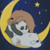 Sleepy Bears In Crescent Moon Diamond Painting