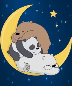Sleepy Bears In Crescent Moon Diamond Painting