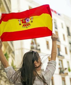 Spanish Girl And Flag Diamond Painting