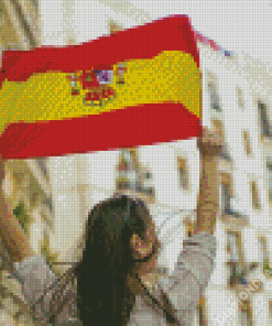 Spanish Girl And Flag Diamond Painting