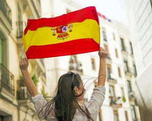 Spanish Girl And Flag Diamond Painting