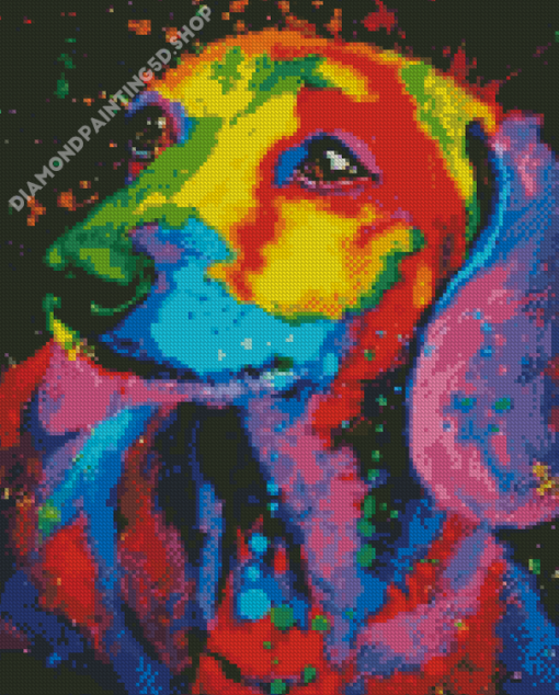 Splatter Colorful Dachshund Diamond Painting