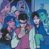 Teen Titans Selfie Diamond Painting