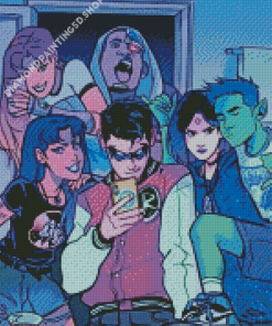 Teen Titans Selfie Diamond Painting