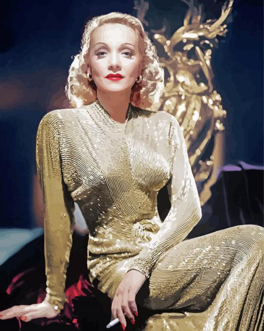 The Beautiful Marlene Dietrich - 5D Diamond Painting ...