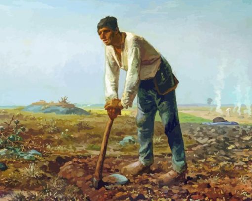 The Man With The Hoe By Millet Diamond Painting