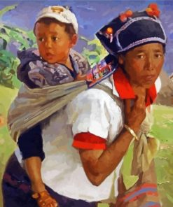 Tibet Mother And Daughter Diamond Painting