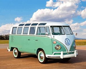 VW Van Green Color Diamond Painting