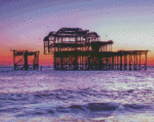 West Pier Brighton At Sunset Diamond Painting