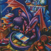 Wise Dragon Library Diamond Painting