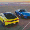 Yellow And Blue JDM Cars Diamond Painting