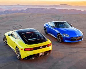 Yellow And Blue JDM Cars Diamond Painting