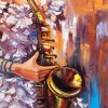 Abstract Saxophone Player Diamond Painting