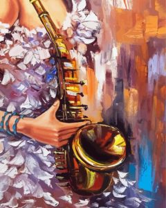 Abstract Saxophone Player Diamond Painting