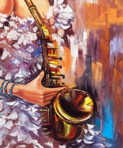 Abstract Saxophone Player Diamond Painting