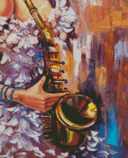 Abstract Saxophone Player Diamond Painting