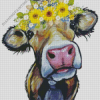 Aesthetic Cow With Sunflowers Diamond Painting