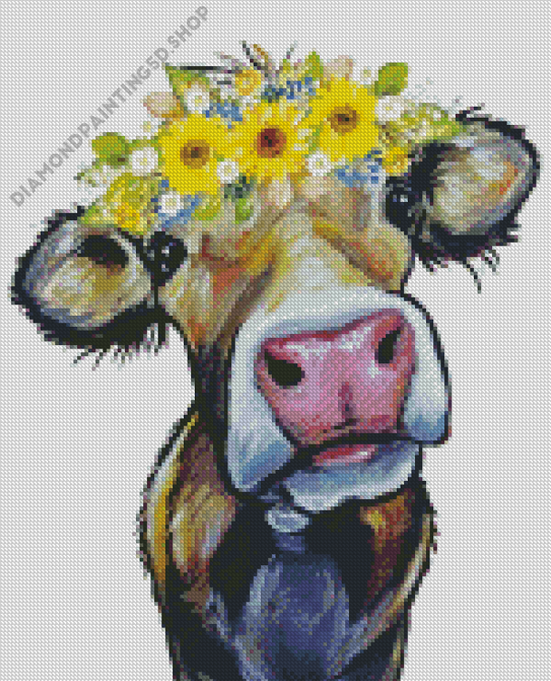 A Colorful Cow, Diamond Painting