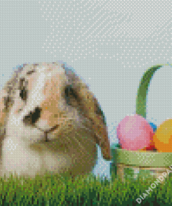 Aesthetic Bunny With Eggs Diamond Painting
