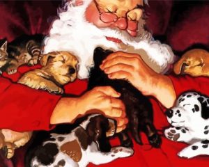 Aesthetic Claus Santa Animals Diamond Painting