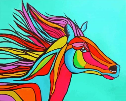 Aesthetic Colorful Horse Diamond Painting