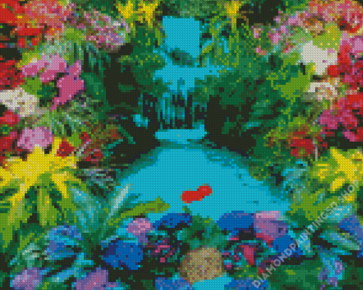 Aesthetic Flower Garden Illustration Diamond Painting