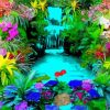 Aesthetic Flower Garden Illustration Diamond Painting