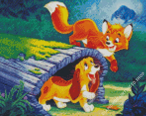 Aesthetic Fox And The Hound Diamond Painting