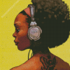 Aesthetic Girl With Headphones Diamond Painting