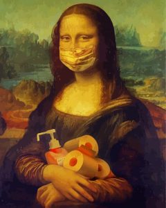 Aesthetic Monalisa With Mask And Toilet Papers Diamond Painting