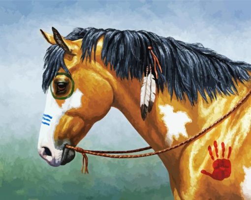 Aesthetic Native American Horse Diamond Painting