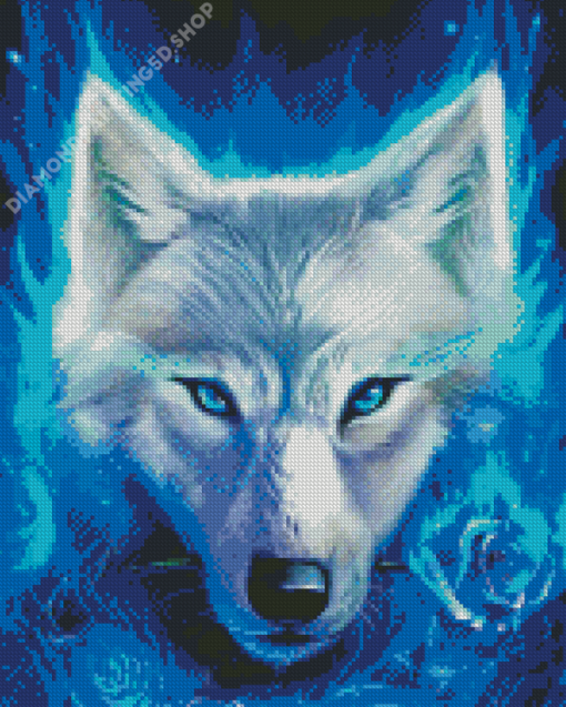 Aesthetic White Wolf Diamond Painting