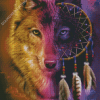 Aesthetic Wolf Dream Catcher Diamond Painting