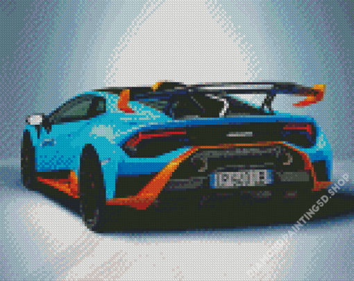 Aesthetic Blue Lamborgini Diamond Painting