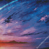 Anime Purple And Blue Sky Diamond Painting