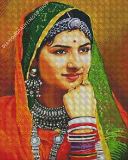 Beautiful Rajasthani Girl Diamond Painting